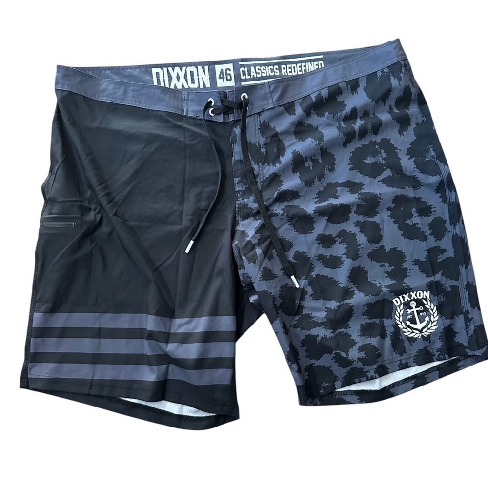 DIXXON Classics Redefined Men’s Black & Gray Lightweight Boardshorts Sz 46 NWOT